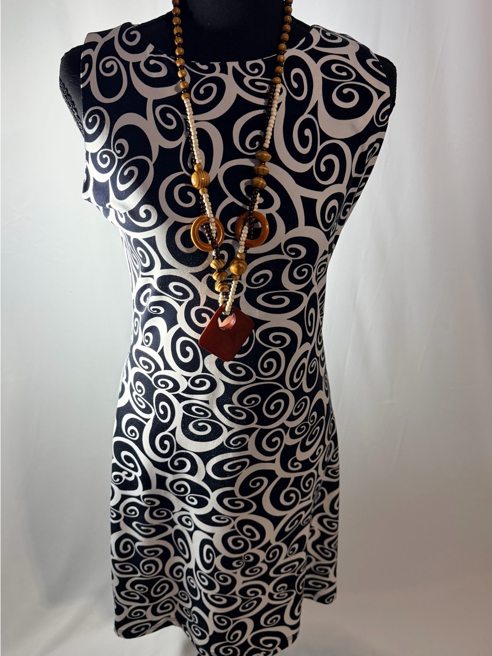 Tempo Paris Black and White Swirl Dress size M
